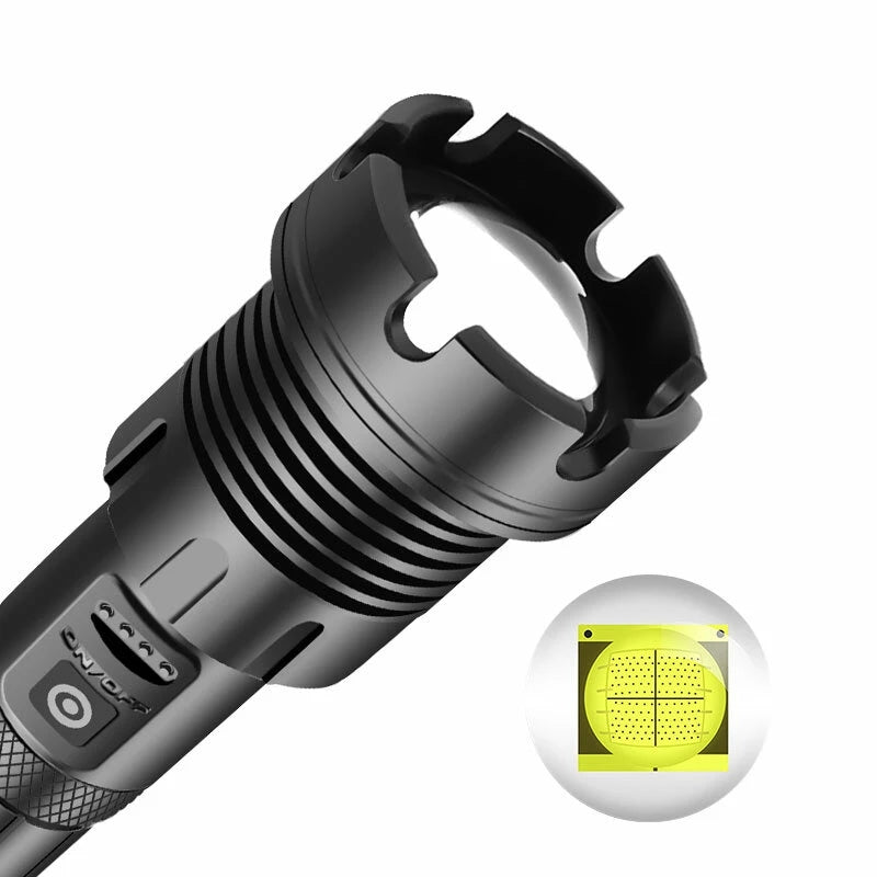 Super Powerfull P90 LED Flashlight With Side Light Outdoor Waterproof Torch Super Powerfull P90 LED Flashlight With Side Light Outdoor Waterproof Torch